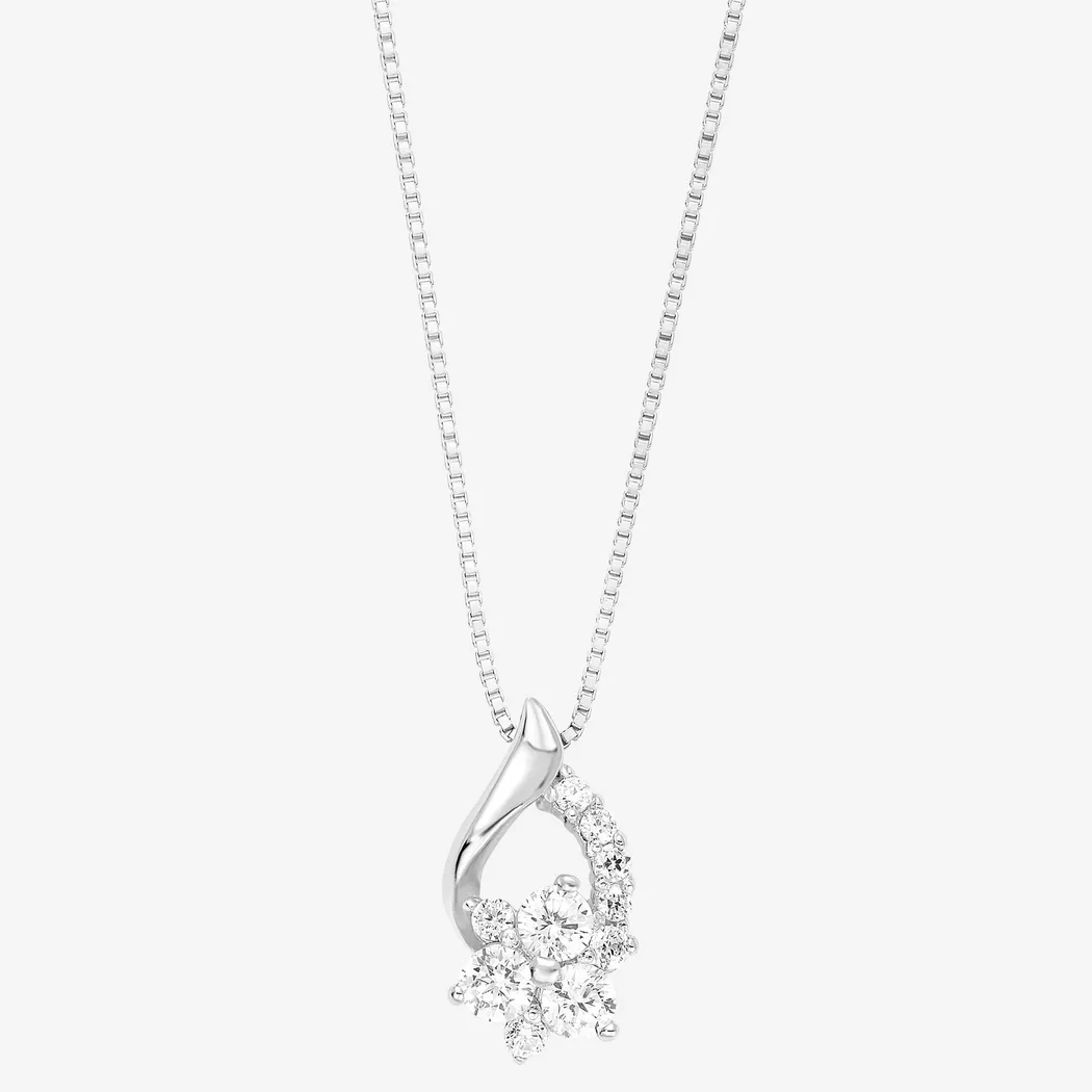 Kette mit Anhänger AMOR "Infinity / Unendlichkeitsschleife", silber (silber, 925), Halsketten, Damen, Silber 925 (Sterlingsilber), L: 45 B: 1mm, mit Zirkonia (synth.), B:1mm