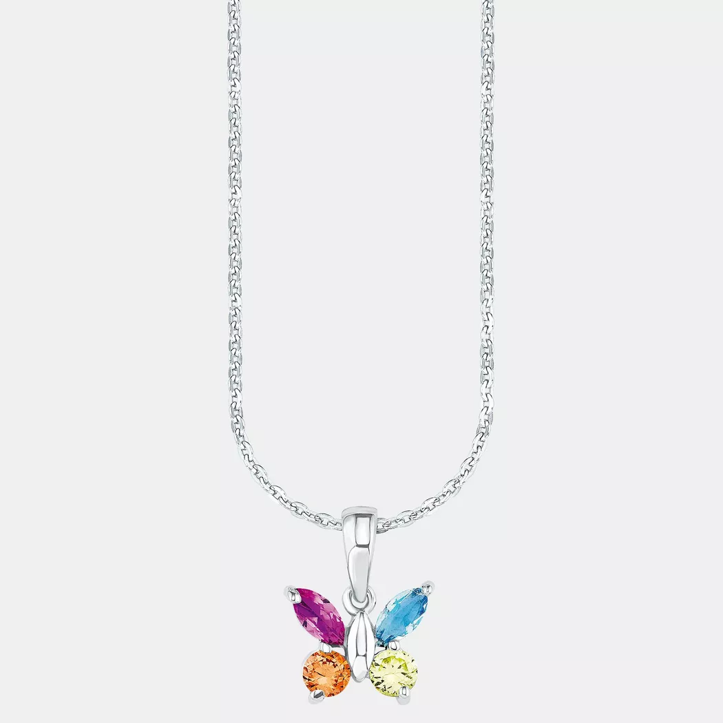 Amor 9293667 Butterfly Pendant Necklace Multicolor Sterling Silver 38cm 4