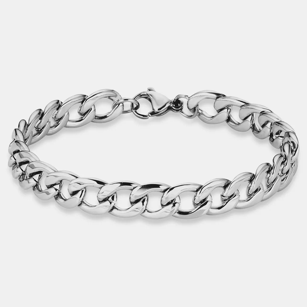 Edelstahlarmband AMOR "9353231", silber (edelstahlfarben), Armbänder, Herren, 21cm, Edelstahl, Edelstahlarmband