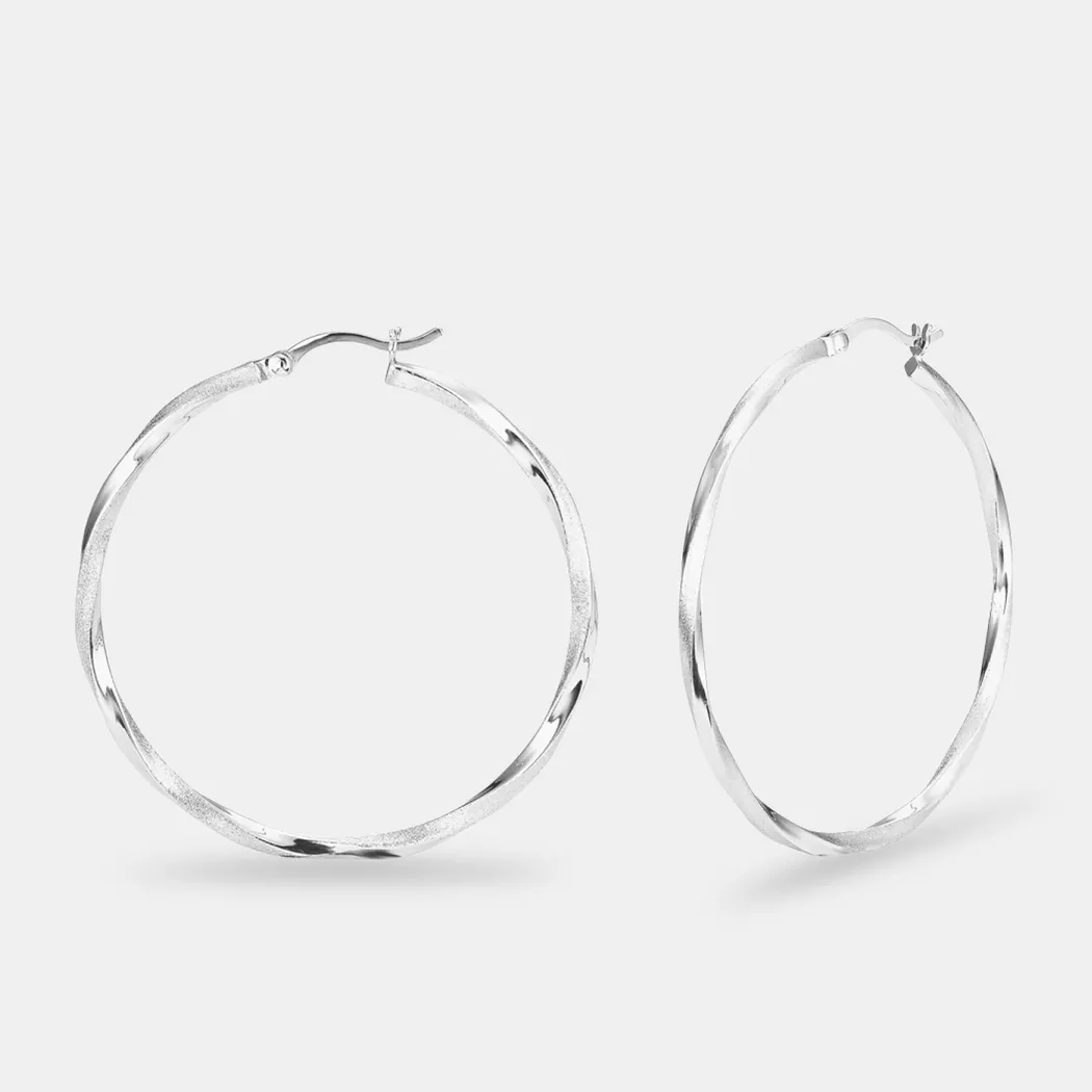 Paar Creolen AMOR "2012667", silber (silber, 925, kristallweiß), Ohrringe, Damen, 16mm, Silber 925 (Sterlingsilber), mit Zirkonia (synth.) 4