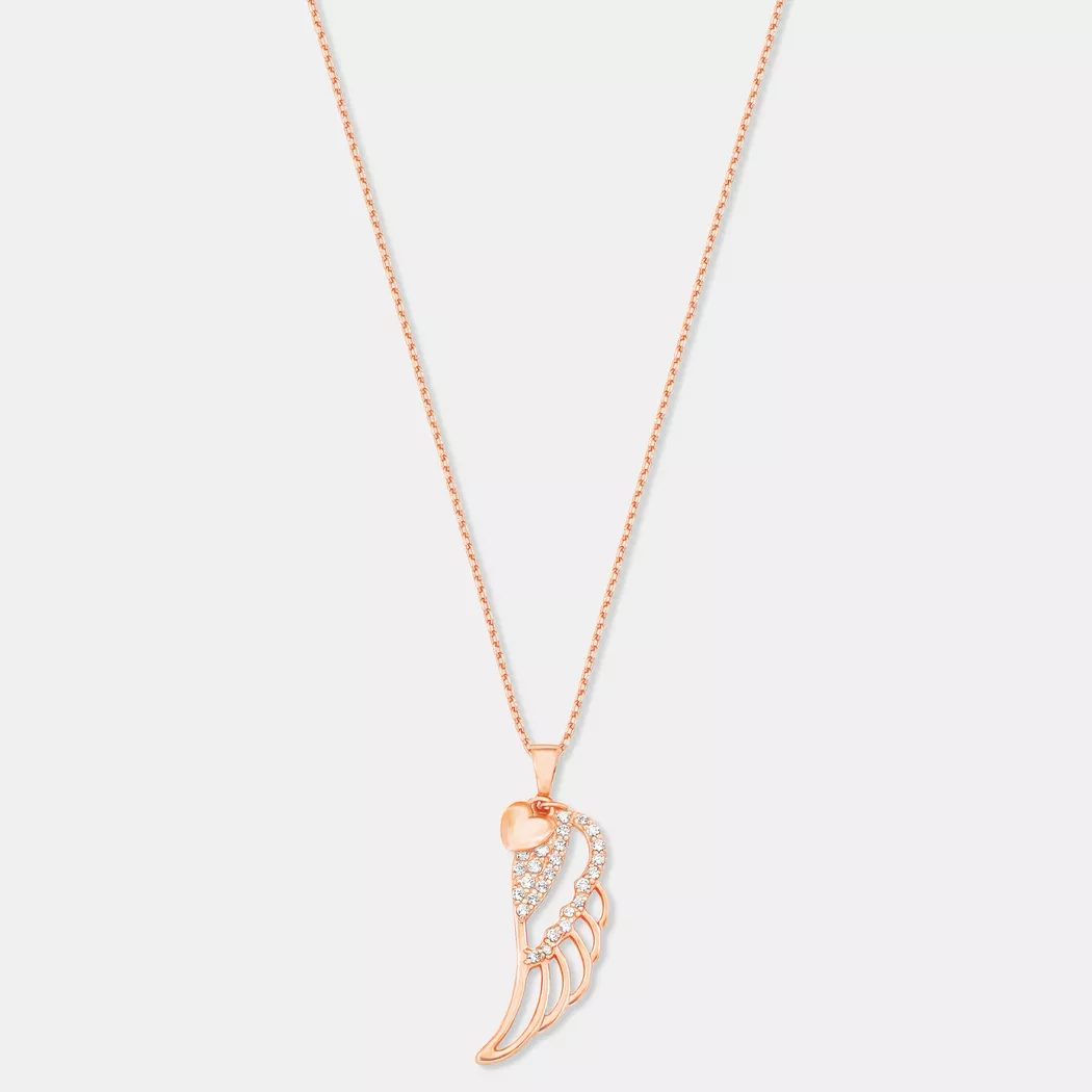 Kette mit Anhänger AMOR "Infinity Unendlichkeitsschleife mit Herz", rosa (silberfarben, roségoldfarben, weiß), Halsketten, Damen, Silber 925 (Sterlingsilber), L: 45, mit Zirkonia (synth.) 2