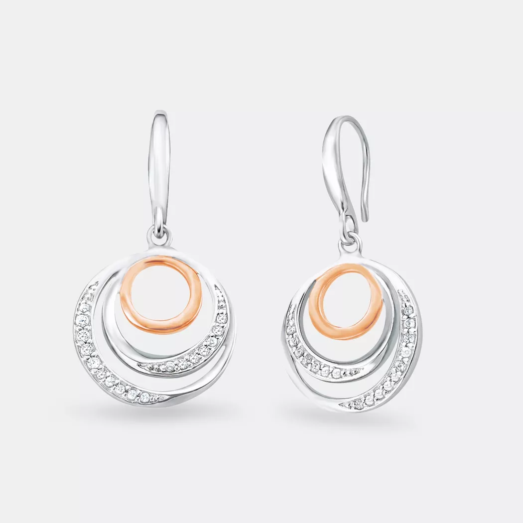 Paar Creolen AMOR "2012667", silber (silber, 925, kristallweiß), Ohrringe, Damen, 16mm, Silber 925 (Sterlingsilber), mit Zirkonia (synth.) 9