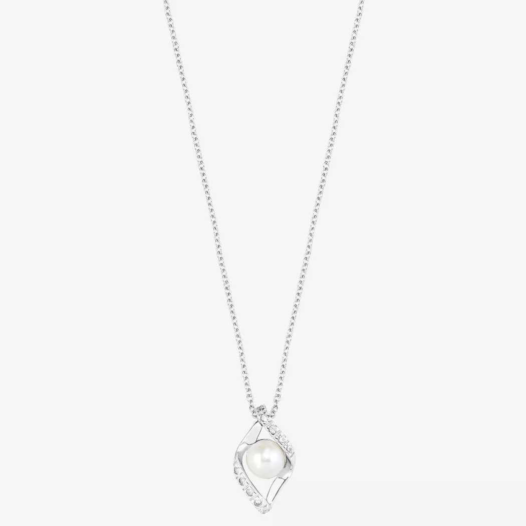Kette mit Anhänger AMOR "Infinity Unendlichkeitsschleife mit Herz", rosa (silberfarben, roségoldfarben, weiß), Halsketten, Damen, Silber 925 (Sterlingsilber), L: 45, mit Zirkonia (synth.) 7