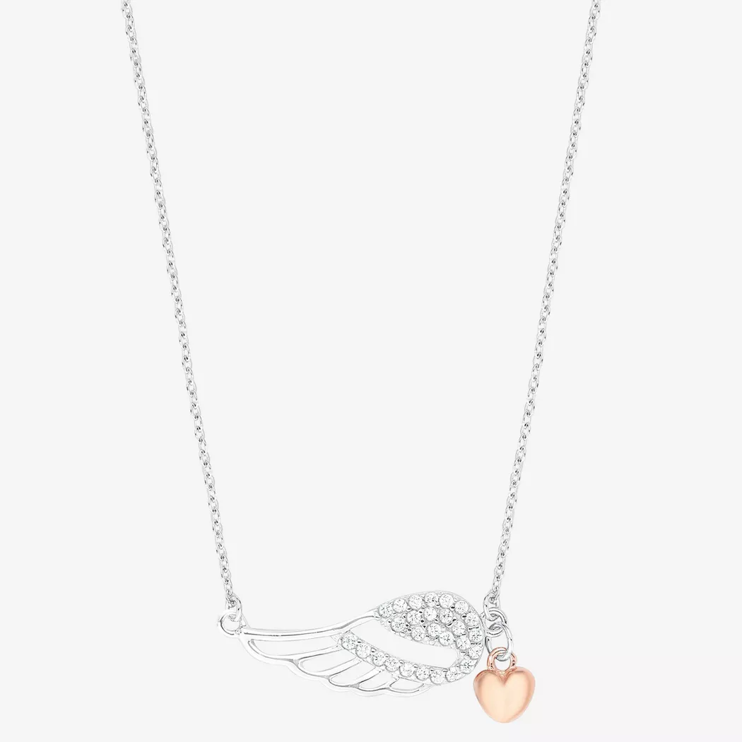 Kette und Anhänger Set AMOR "Lebensbaum/Taube", rosa (silber, 925, roségoldfarben, kristallweiß), Schmuck_Sets, Damen, Silber 925 (Sterlingsilber), mit Zirkonia (synth.) 9