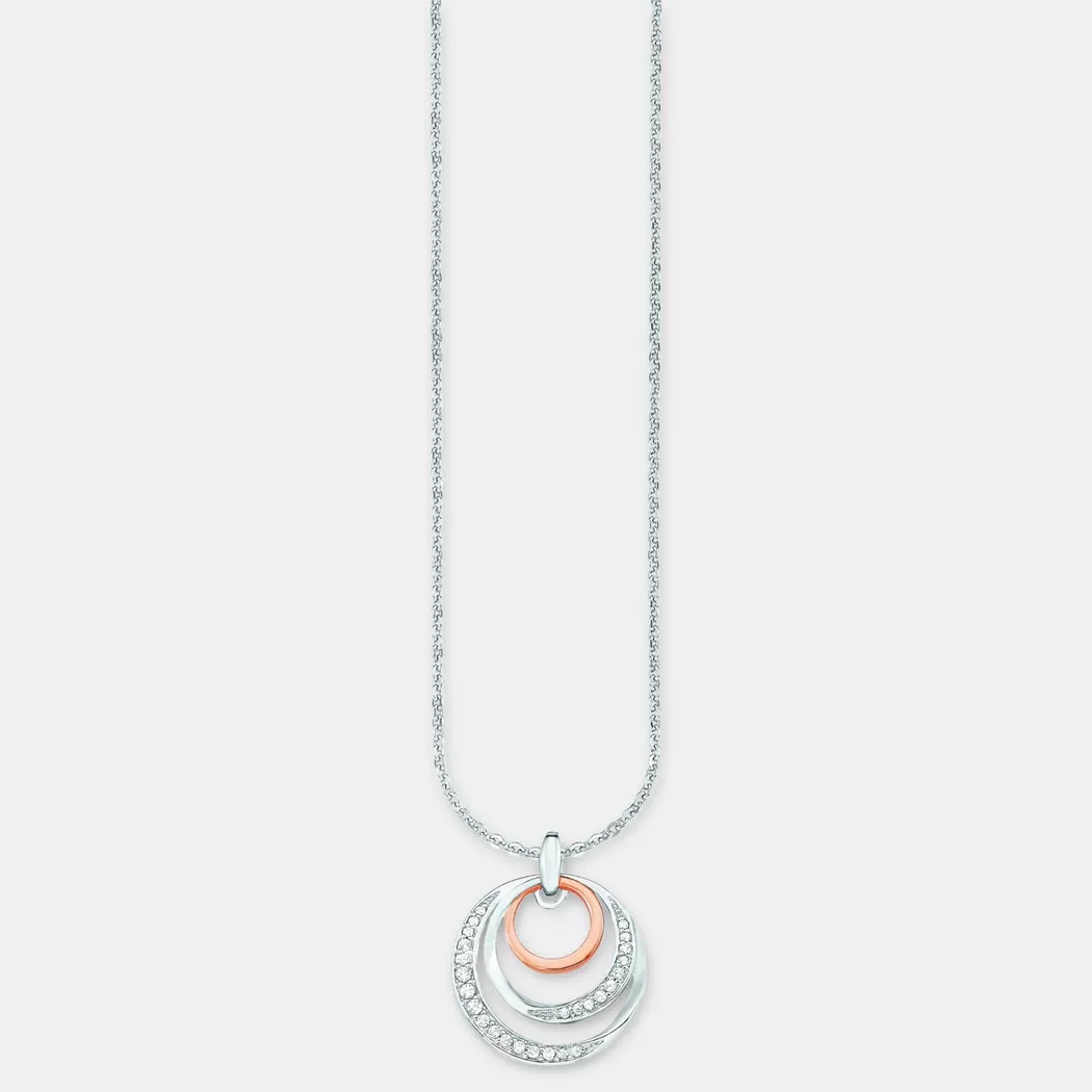 Kette mit Anhänger AMOR "Baum", silber (silber, 925), Halsketten, Damen, Silber 925 (Sterlingsilber), L: 45 B: 1mm, mit Zirkonia (synth.), B:1mm 4