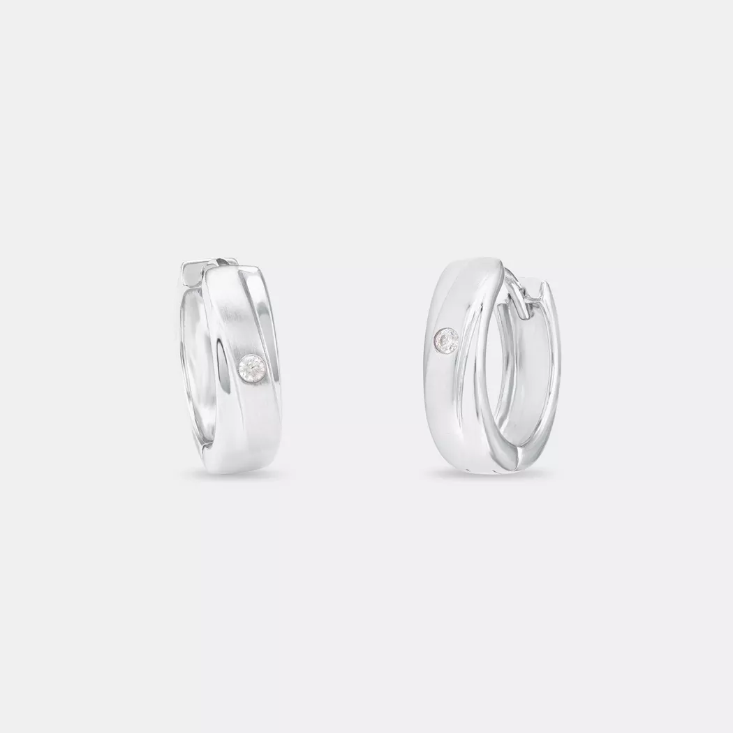 Paar Creolen AMOR "2012667", silber (silber, 925, kristallweiß), Ohrringe, Damen, 16mm, Silber 925 (Sterlingsilber), mit Zirkonia (synth.) 6