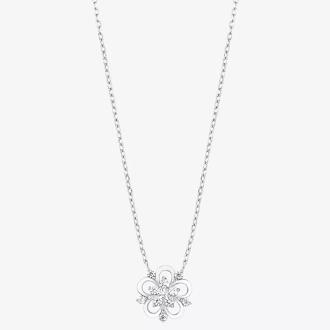 Kette mit Anhänger AMOR "Infinity Unendlichkeitsschleife mit Herz", rosa (silberfarben, roségoldfarben, weiß), Halsketten, Damen, Silber 925 (Sterlingsilber), L: 45, mit Zirkonia (synth.) 10