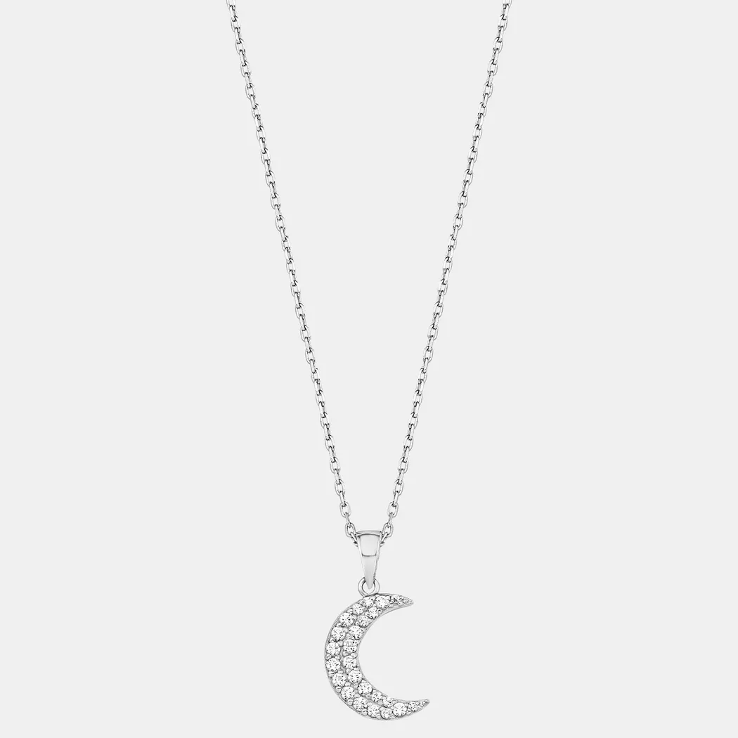 Kette mit Anhänger AMOR "Infinity Unendlichkeitsschleife mit Herz", rosa (silberfarben, roségoldfarben, weiß), Halsketten, Damen, Silber 925 (Sterlingsilber), L: 45, mit Zirkonia (synth.) 5