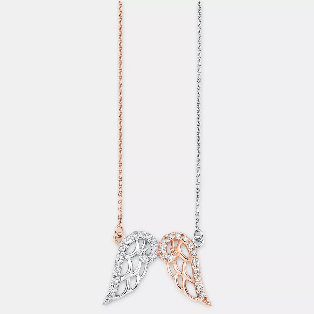 Kette mit Anhänger AMOR "Blüte", bunt (silberfarben, weiß), Halsketten, Damen, Silber 925 (Sterlingsilber), L: 42, mit Zirkonia (synth.) 3