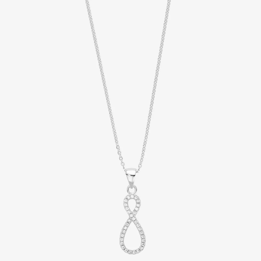 Kette mit Anhänger AMOR "Herz", silber (silberfarben), Halsketten, Damen, Silber 925 (Sterlingsilber), L: 42, mit Zirkonia (synth.) 4