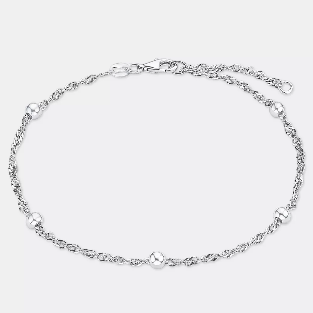 Fußkette mit Anhänger AMOR "Schmuck Geschenk Silber 925 Körperschmuck Herz", silber (silber, 925), Fußketten, Damen, Silber 925 (Sterlingsilber), mit Zirkonia (synth.)