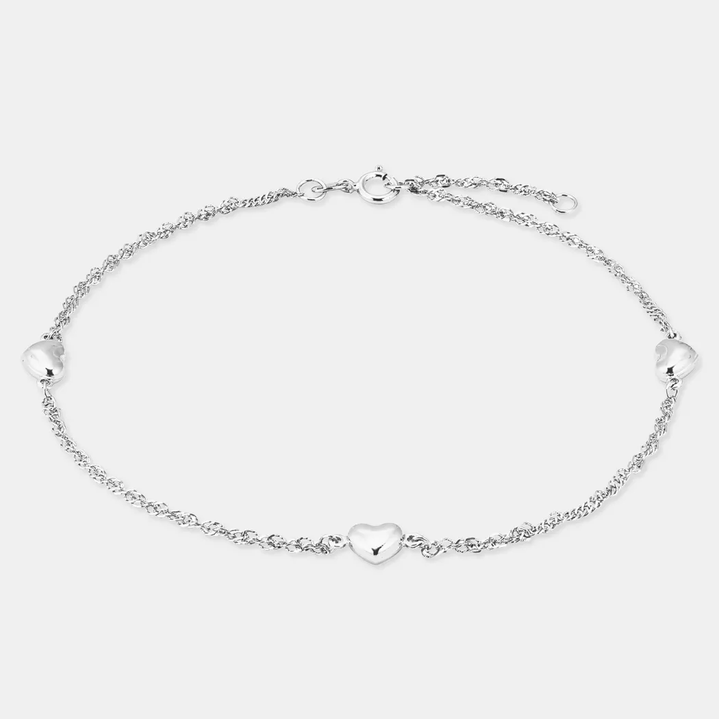 Fußkette AMOR "2017449", silber (silberfarben), Fußketten, Damen, Silber 925 (Sterlingsilber), Made in Germany