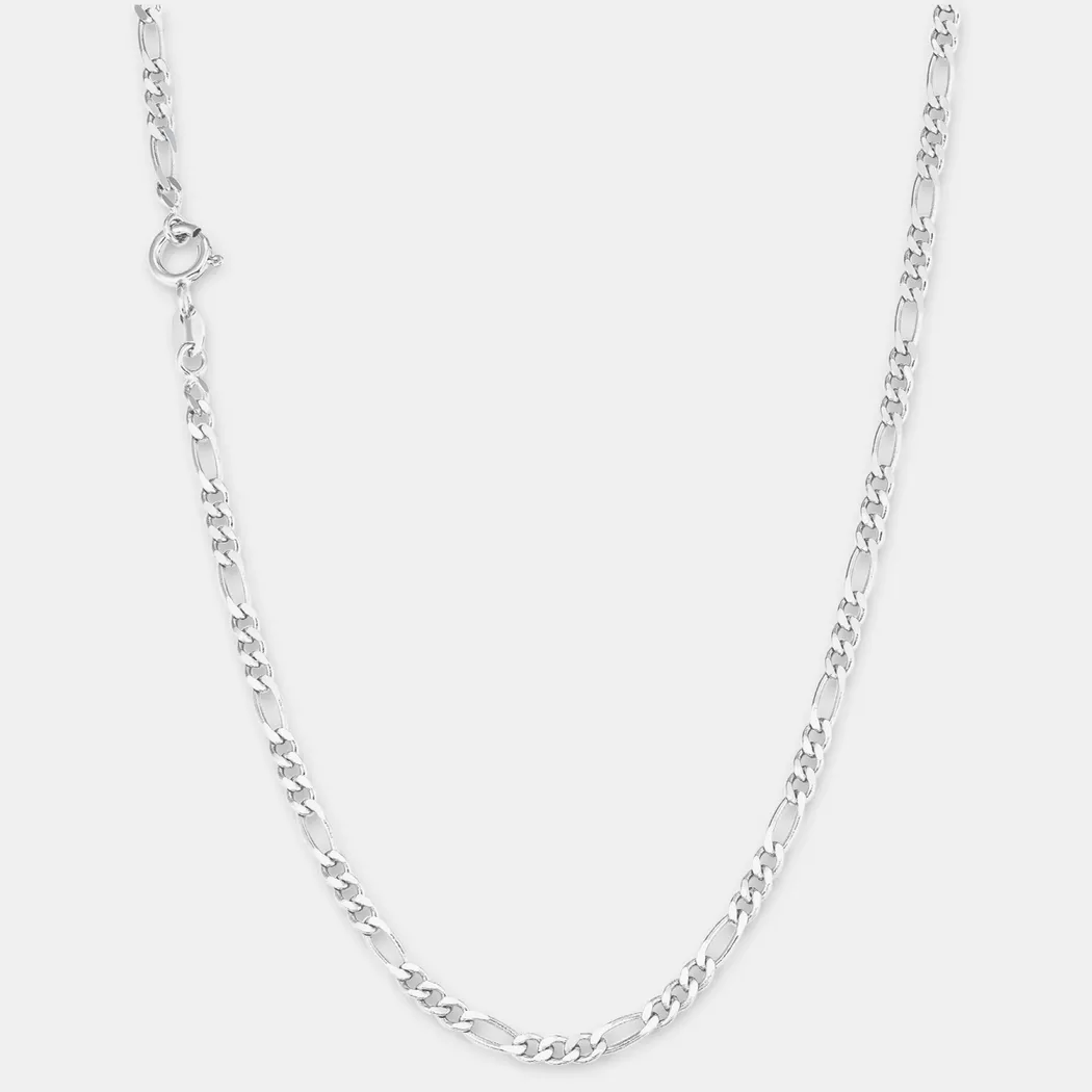 Silberkette AMOR "Figarokettengliederung", silber (silberfarben), Halsketten, Damen, Silber 925 (Sterlingsilber), L: 45, Silberkette
