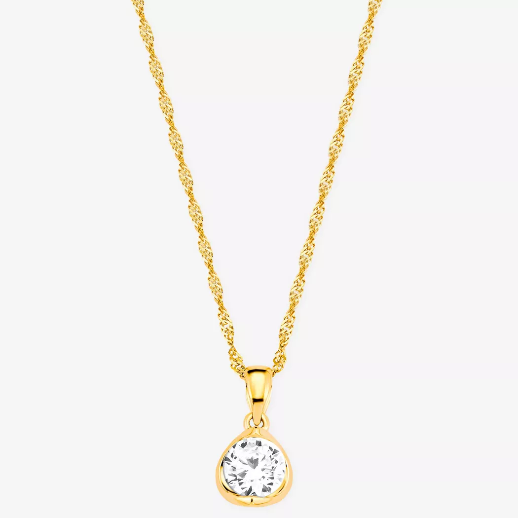 Amor - Halskette mit Anhänger, 45cm, Gelbgold 4