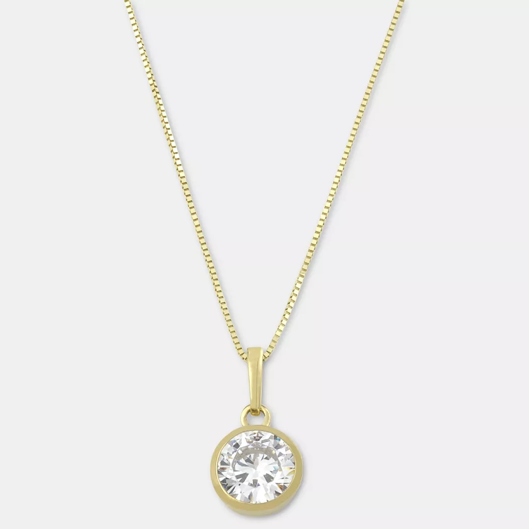 Kette mit Anhänger AMOR "Blütenranke", blau (gelbgoldfarben, kristallweißgoldfarben, kristallweiß, blau), Halsketten, Damen, Gelbgold 375 Weißgold 375, L: 45, Gelbgold 375, Weißgold 375, mit Zirkonia (synth.) 5