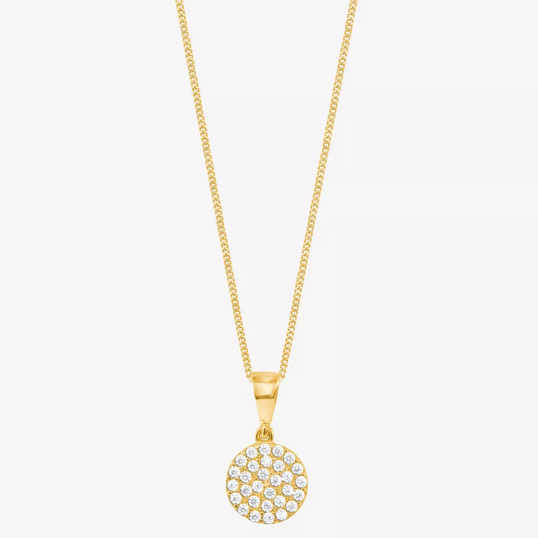 Kette mit Anhänger AMOR "Schmuck Geschenk Halskette Herz LIEBE", gold (gelbgoldfarben, weiß), Halsketten, Damen, Gelbgold 375, mit Zirkonia (synth.) 3