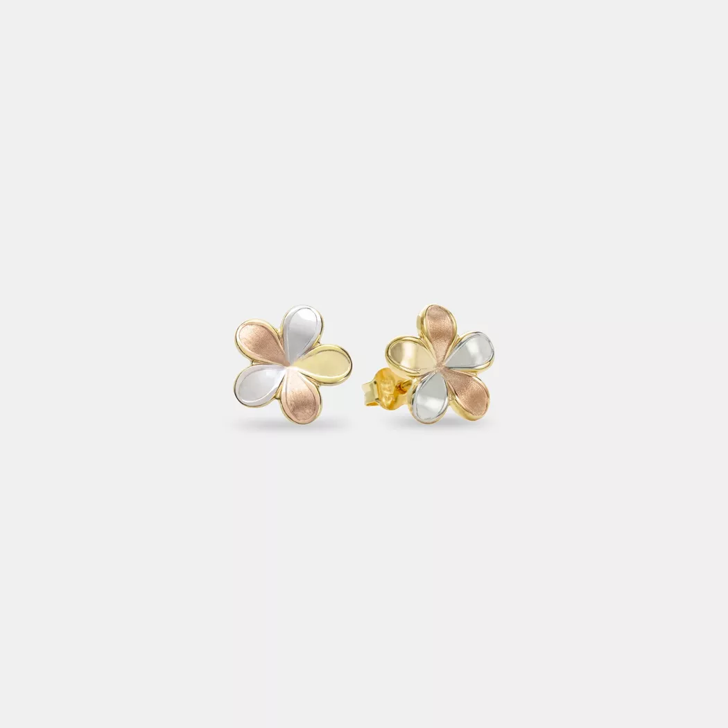 Paar Ohrstecker AMOR "Blüten", rosa (gelbgoldfarben, weißgoldfarben, roségoldfarben), Ohrringe, Damen, 10mm, Gelbgold 375 Roségold 375 Weißgold 375, Gelbgold 375, Roségold 375, Weißgold 375 7