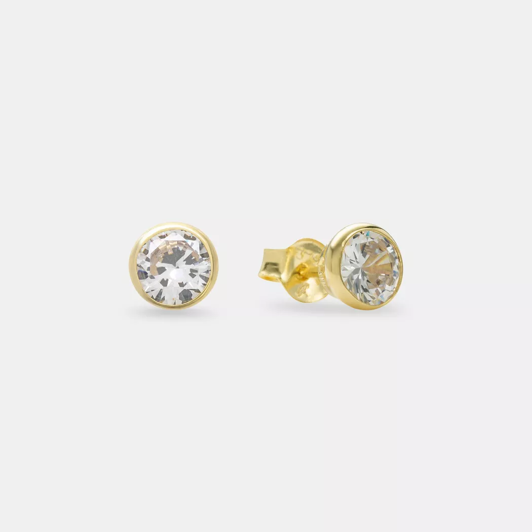 Paar Ohrstecker AMOR "2013849", gold (gelbgoldfarben), Ohrringe, Damen, 4mm, Gelbgold 375, Made in Germany 3