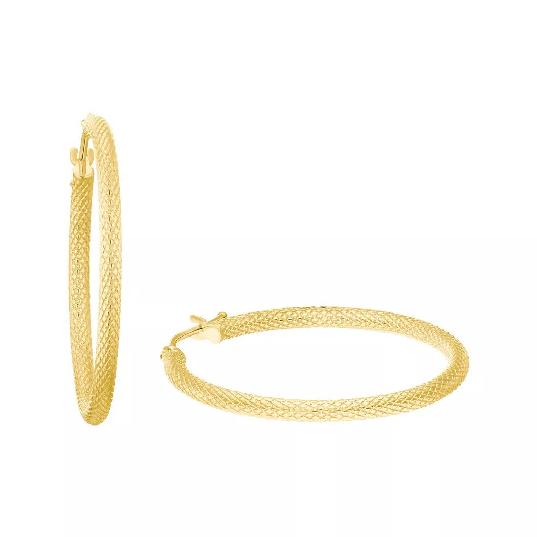 Paar Creolen AMOR "2027704", gold (gelbgoldfarben), Ohrringe, Damen, Gelbgold 375