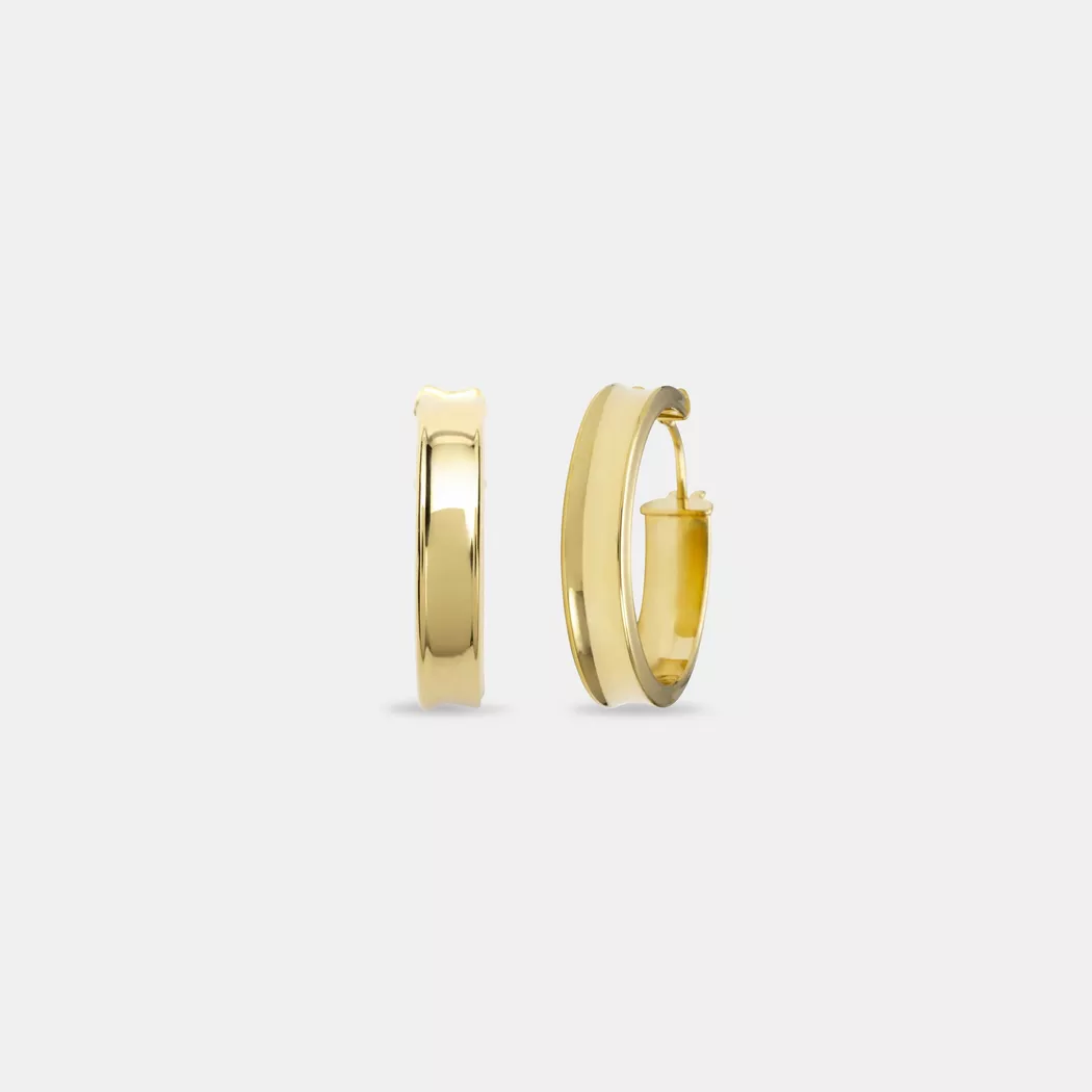 Paar Creolen AMOR "2013680", gold (gelbgoldfarben), Ohrringe, Damen, 25mm, Gelbgold 375, Made in Germany
