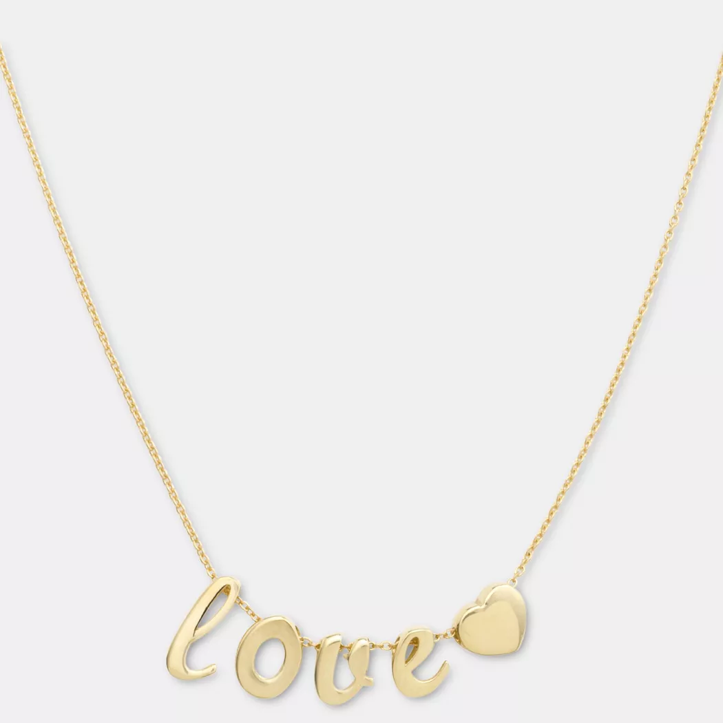 Kette mit Anhänger AMOR "Love/Herz", gold (gelbgoldfarben), Halsketten, Damen, Gelbgold 375, L: 45 2