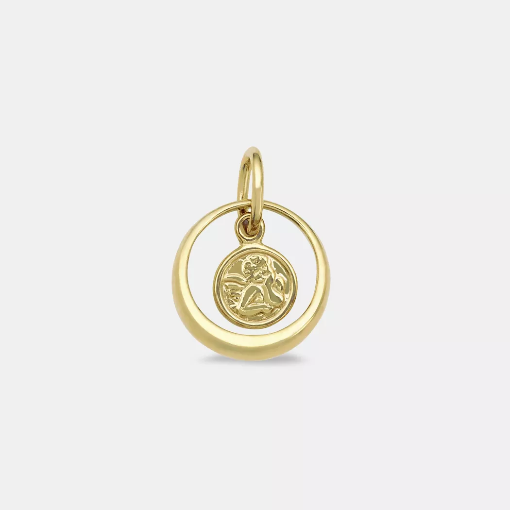 Kettenanhänger AMOR "Kleeblatt", gold (gelbgoldfarben, weißgoldfarben, wweiß), Schmuckanhänger, Damen, Diamanten Gelbgold 585, 0,59 g, Diamanten, Gelbgold 585, Kettenanhänger, mit Diamant