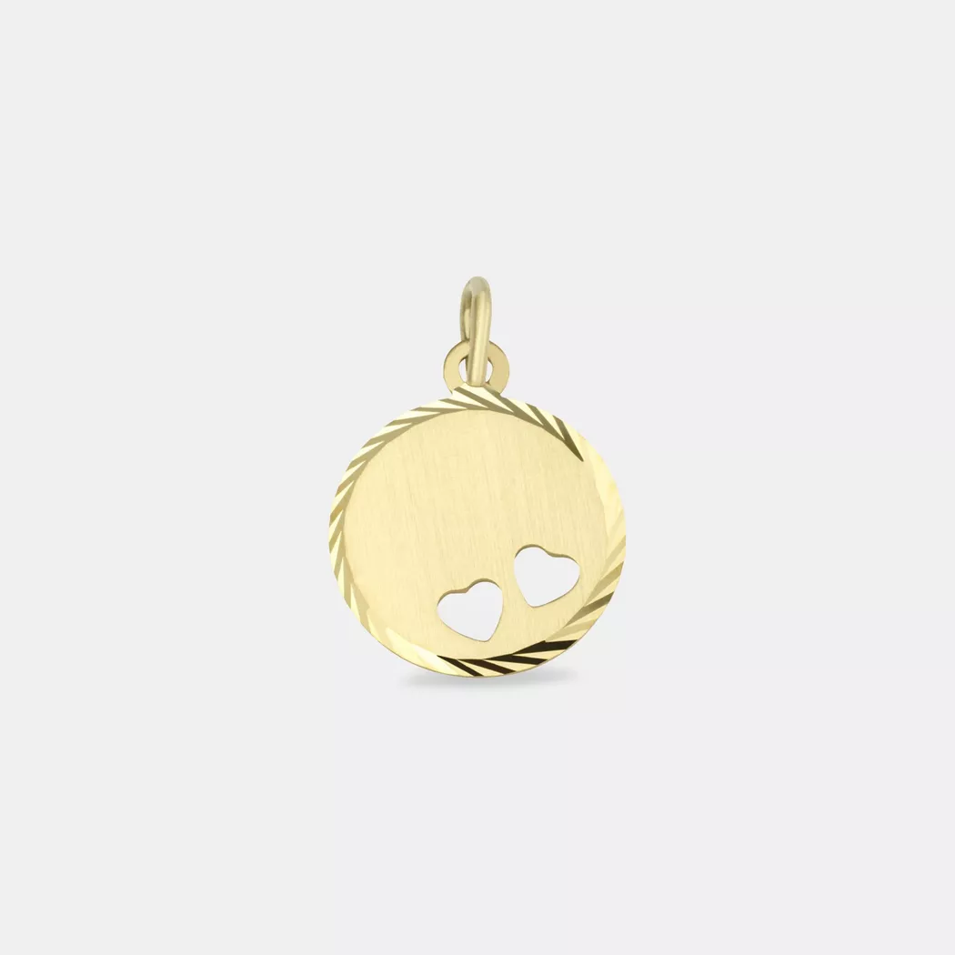 Kettenanhänger AMOR "Kleeblatt", gold (gelbgoldfarben, weißgoldfarben, wweiß), Schmuckanhänger, Damen, Diamanten Gelbgold 585, 0,59 g, Diamanten, Gelbgold 585, Kettenanhänger, mit Diamant 3