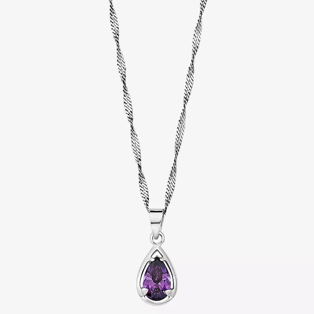 Kette mit Anhänger AMOR "Infinity / Unendlichkeitsschleife", silber (silber, 925), Halsketten, Damen, Silber 925 (Sterlingsilber), L: 45 B: 1mm, mit Zirkonia (synth.), B:1mm 8