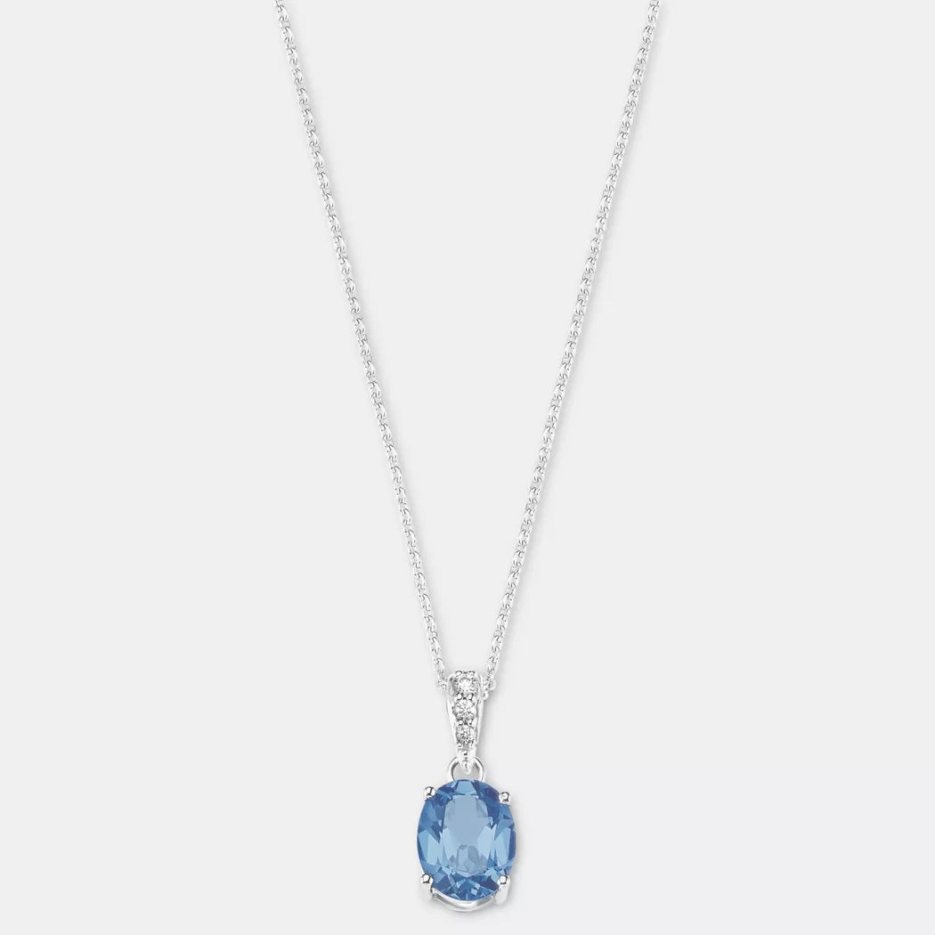 Kette mit Anhänger AMOR "Baum", silber (silber, 925), Halsketten, Damen, Silber 925 (Sterlingsilber), L: 45 B: 1mm, mit Zirkonia (synth.), B:1mm 6
