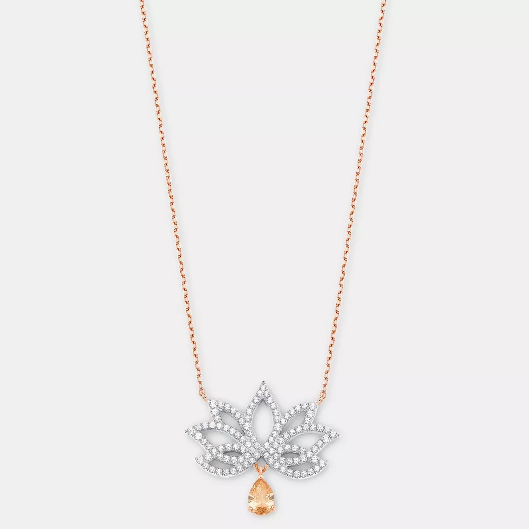 Kette mit Anhänger AMOR "Infinity Unendlichkeitsschleife mit Herz", rosa (silberfarben, roségoldfarben, weiß), Halsketten, Damen, Silber 925 (Sterlingsilber), L: 45, mit Zirkonia (synth.) 4