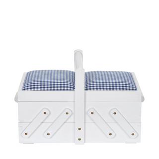 Manor Boîte de couture Bois S blanc avec tissus 