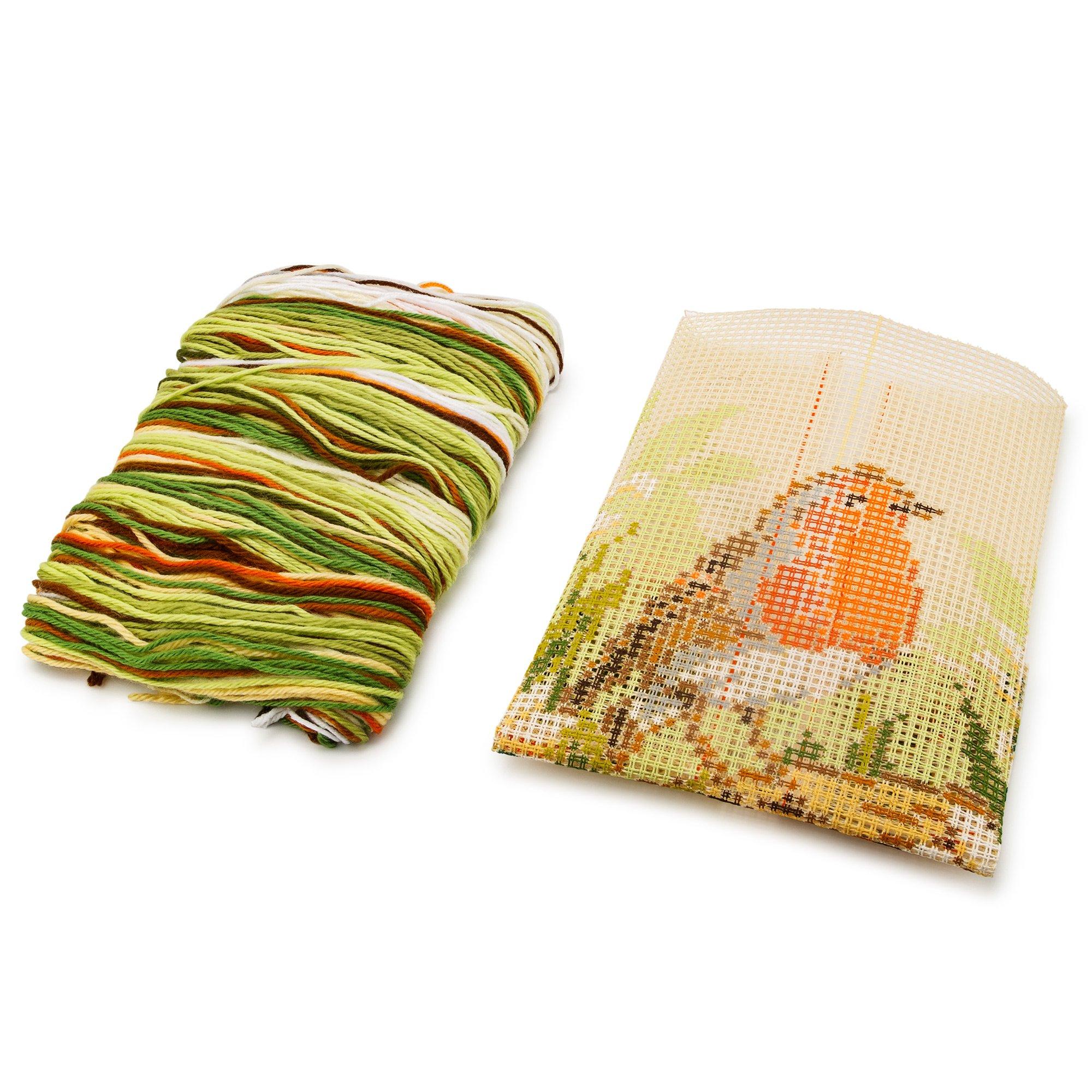 Kreuzstich Kissenbezug Vorgedruckt - Vogel Motiv DIY Stickkissen 45x45cm Für Anfänger