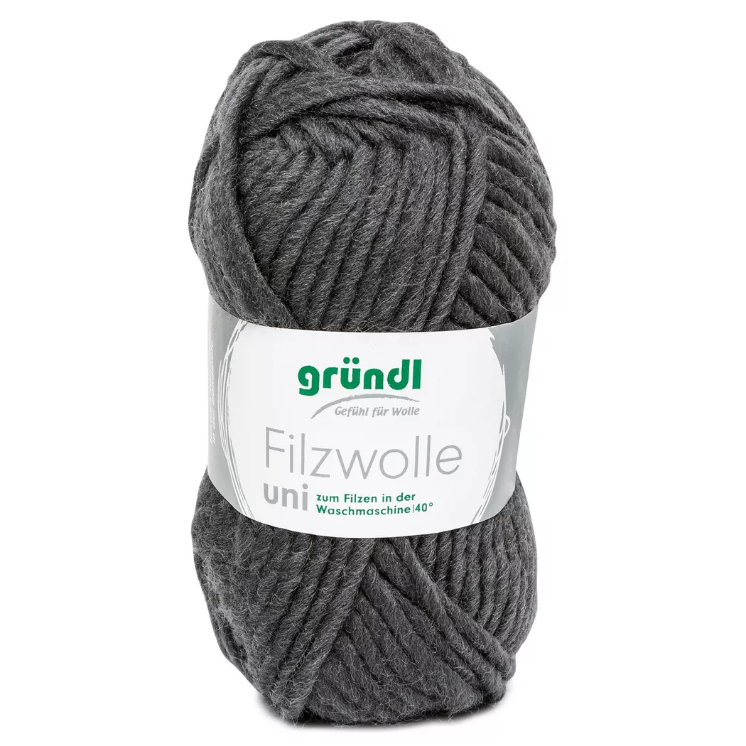 gründl - Filzwolle, 50g / ca. 50m, Anthrazit