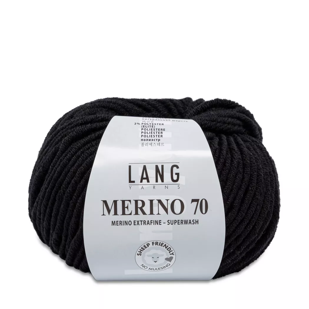 Lang - Filo per maglieria, 50GCA70M, Nero