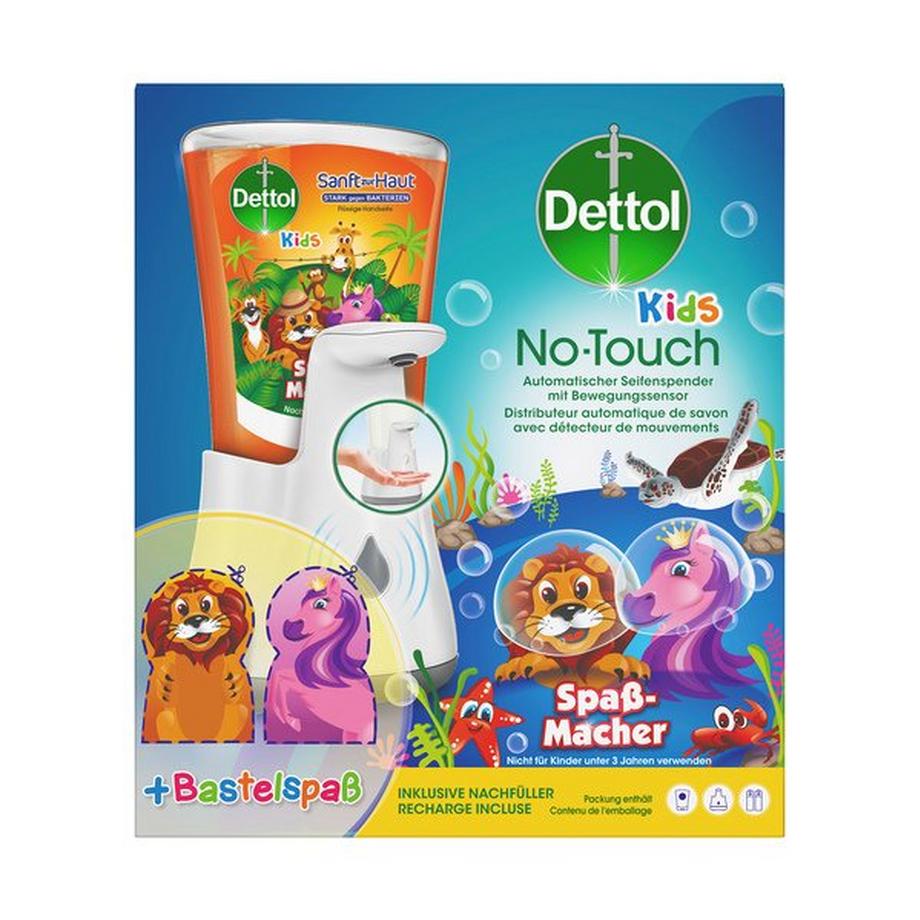 Dettol No-Touch Dispenser Kids & Refill Kids NoTouch Savon Distributeur Automatique Pour Enfants Avec Recharge + Capuchon Animal 