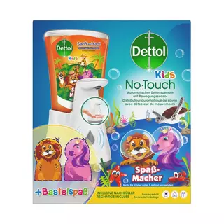 Dettol No-Touch Dispenser Kids & Refill Kids NoTouch Savon Distributeur Automatique Pour Enfants Avec Recharge + Capuchon Animal 