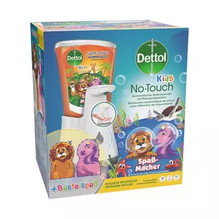Dettol No-Touch Dispenser Kids & Refill Kids NoTouch Savon Distributeur Automatique Pour Enfants Avec Recharge + Capuchon Animal 
