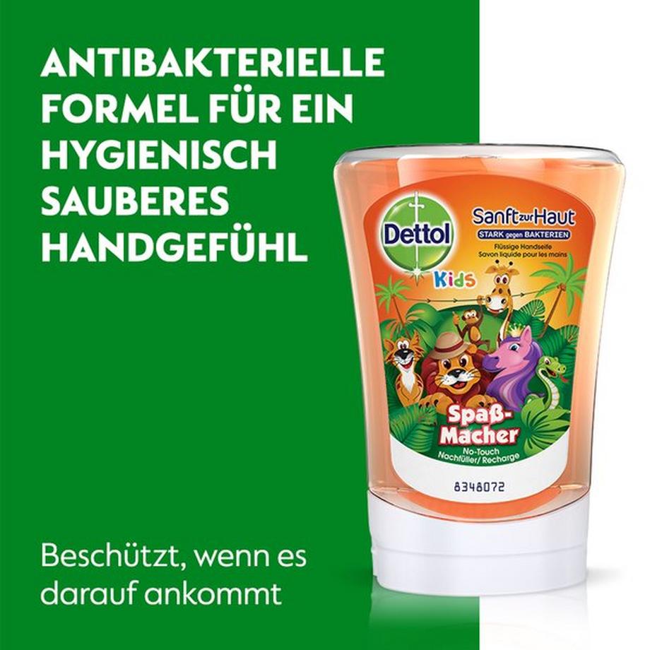 Dettol No-Touch Dispenser Kids & Refill Kids NoTouch Savon Distributeur Automatique Pour Enfants Avec Recharge + Capuchon Animal 