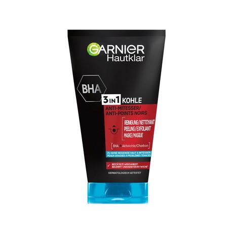GARNIER Pure active Hautklar 3in1 pulizia, peeling e maschera anti-capelli neri 