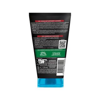 GARNIER Pure active Hautklar 3in1 pulizia, peeling e maschera anti-capelli neri 