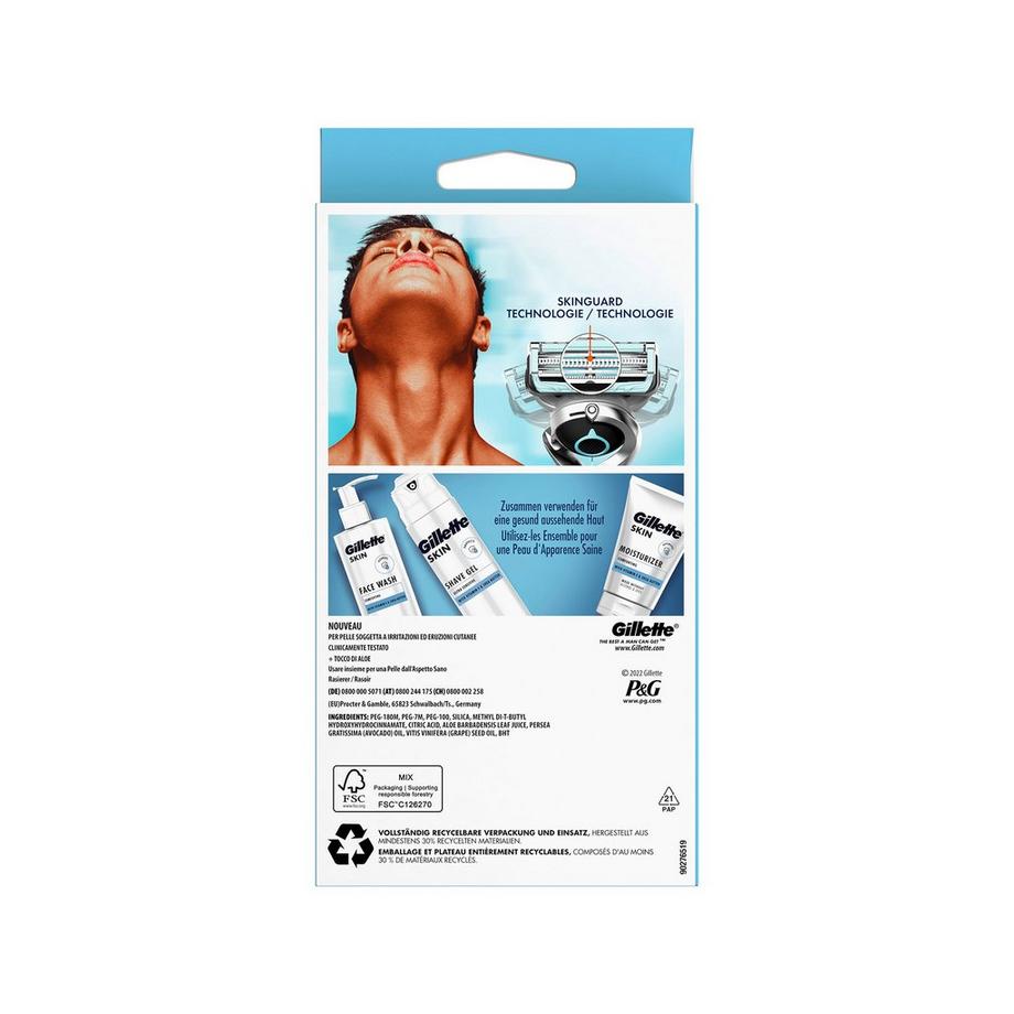 Gillette SkinGuard Sensitive Flexball Gillette Mach3 Systemklingen 4er + Rasierer 