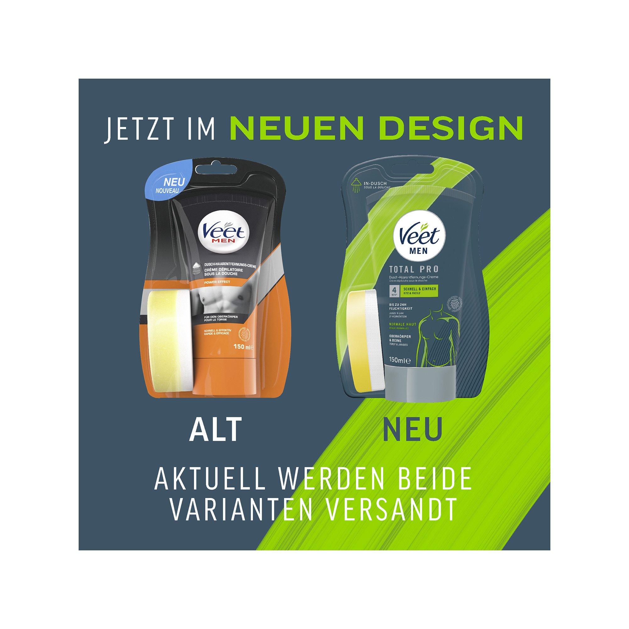 Veet Men Dusch - Normale Haut - Brust & Körper Men Crema per la rimozione dei capelli sotto la doccia Power Effect 