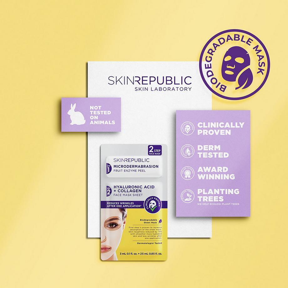 Skin republic 2 Step Hyaluronic Acid + Collagen Bio 2-Step Hyaluronic Acid + Collagen Face Mask 