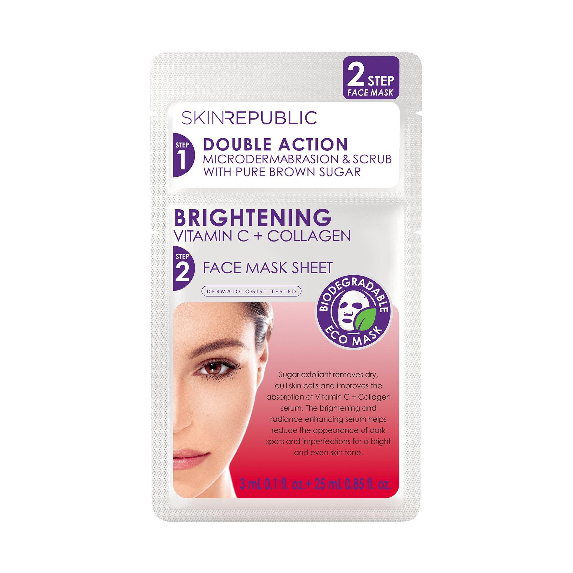 Image of Skin republic 2 Step Brightening Vitamin C & Collagen Face Mask - 1 pezzo
