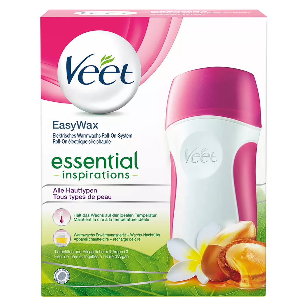Veet EasyWax roll-on set sensitive cire chaude natural