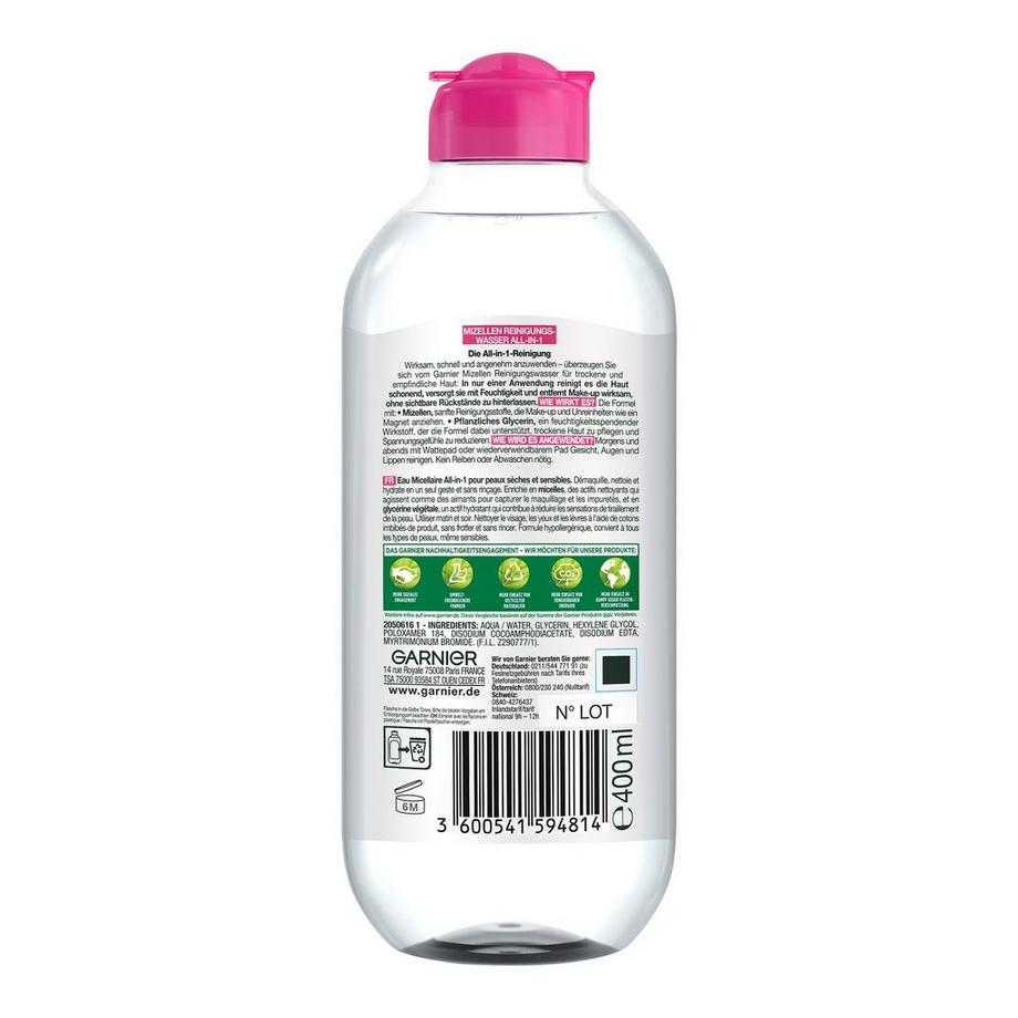 GARNIER All-in-1 Mizellen Reinigungswasser für trockene Haut 