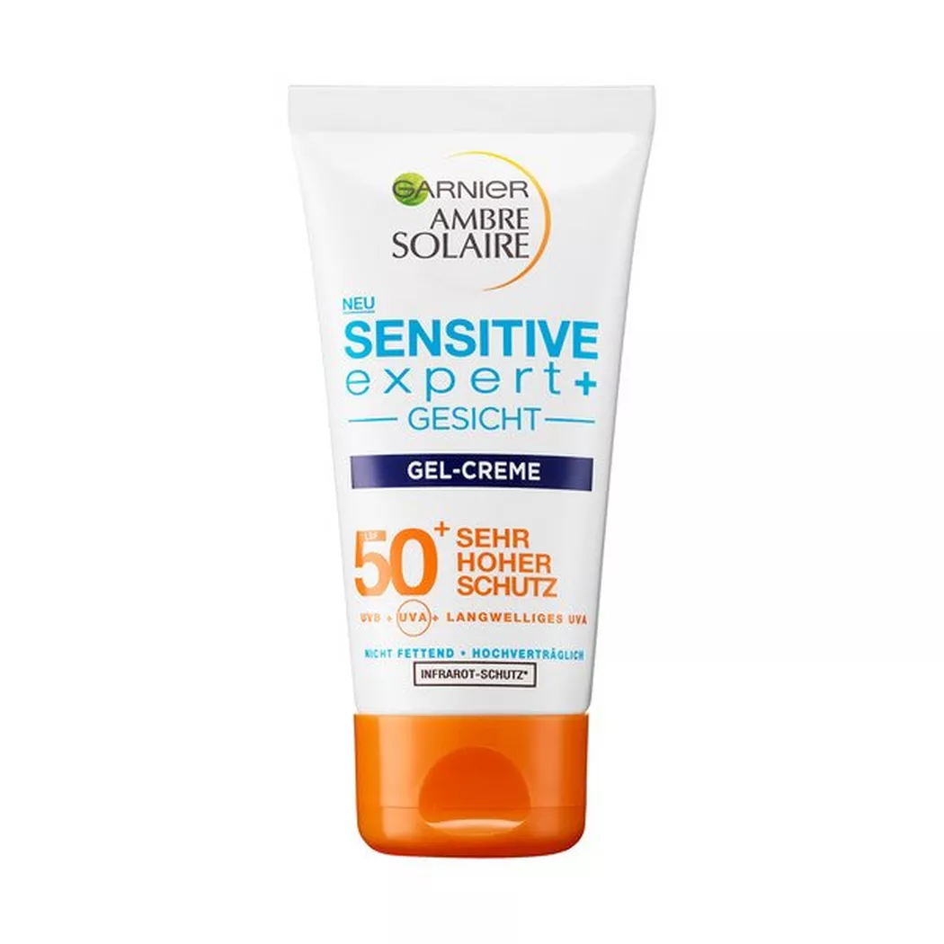 Garnier - Sensitive expert+ Gesicht Gel-Creme LSF 50+, Ambre Solaire Sensitive Expert+ Gel SPF 50, 50 ml