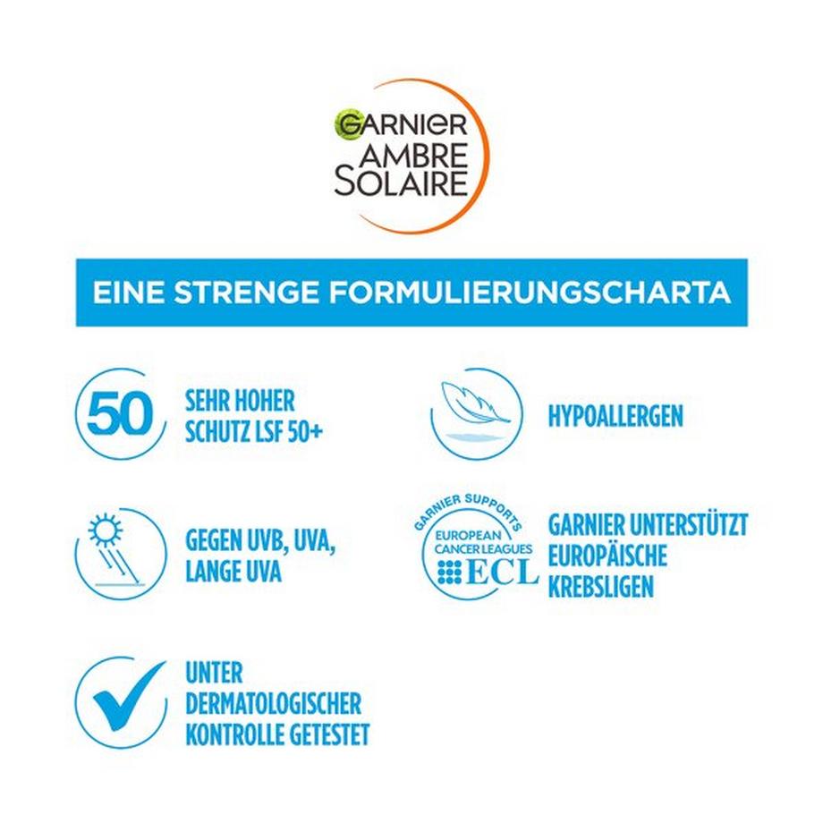 GARNIER Ambre Solaire Sensitive Expert+ Protection Spray SPF 50 Sensitive Expert+ Feuchtigkeitsspendendes Schutz-Spray  
