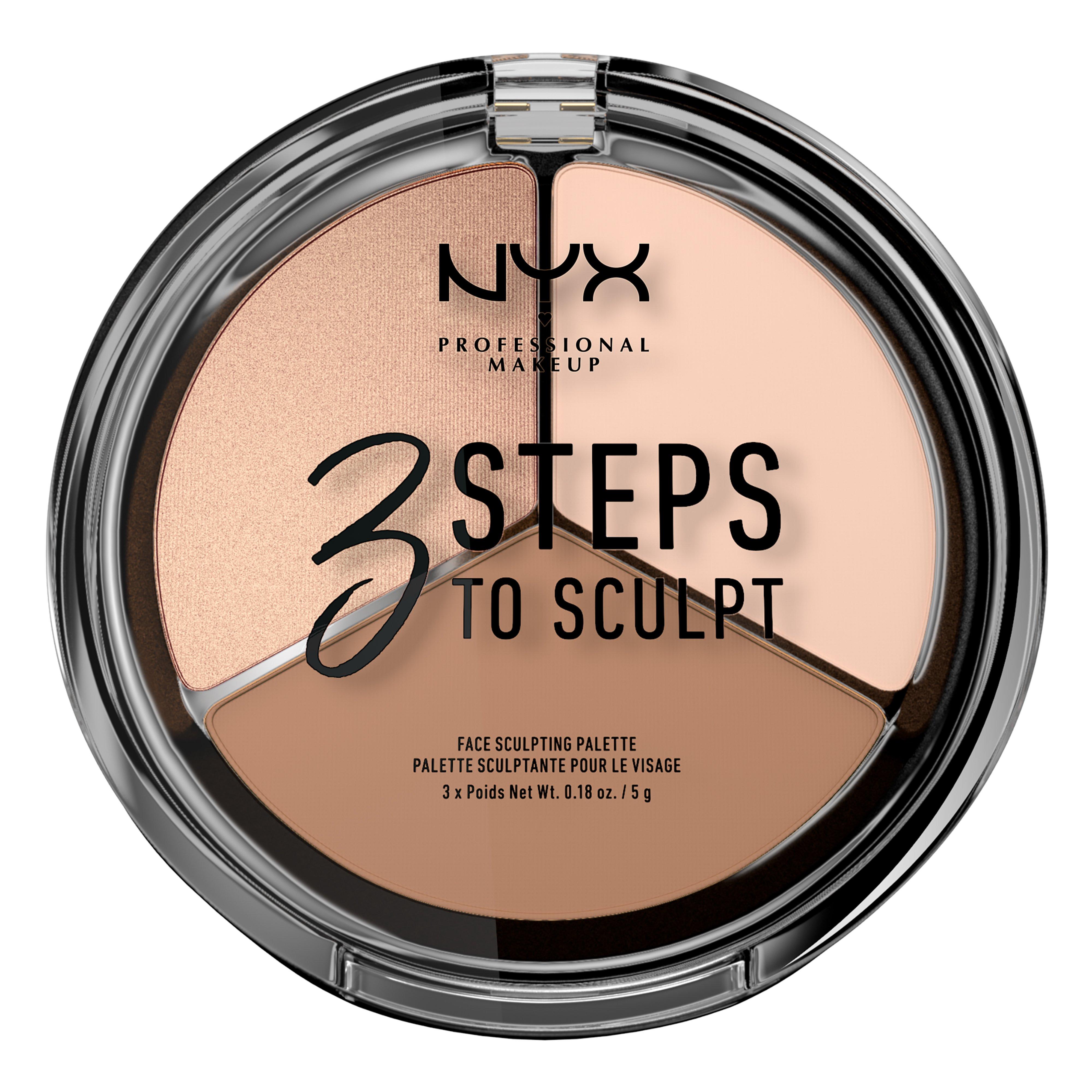 Image of NYX-PROFESSIONAL-MAKEUP 3 Steps To Sculpt Face Sculpting Palette fair - g#298/15g