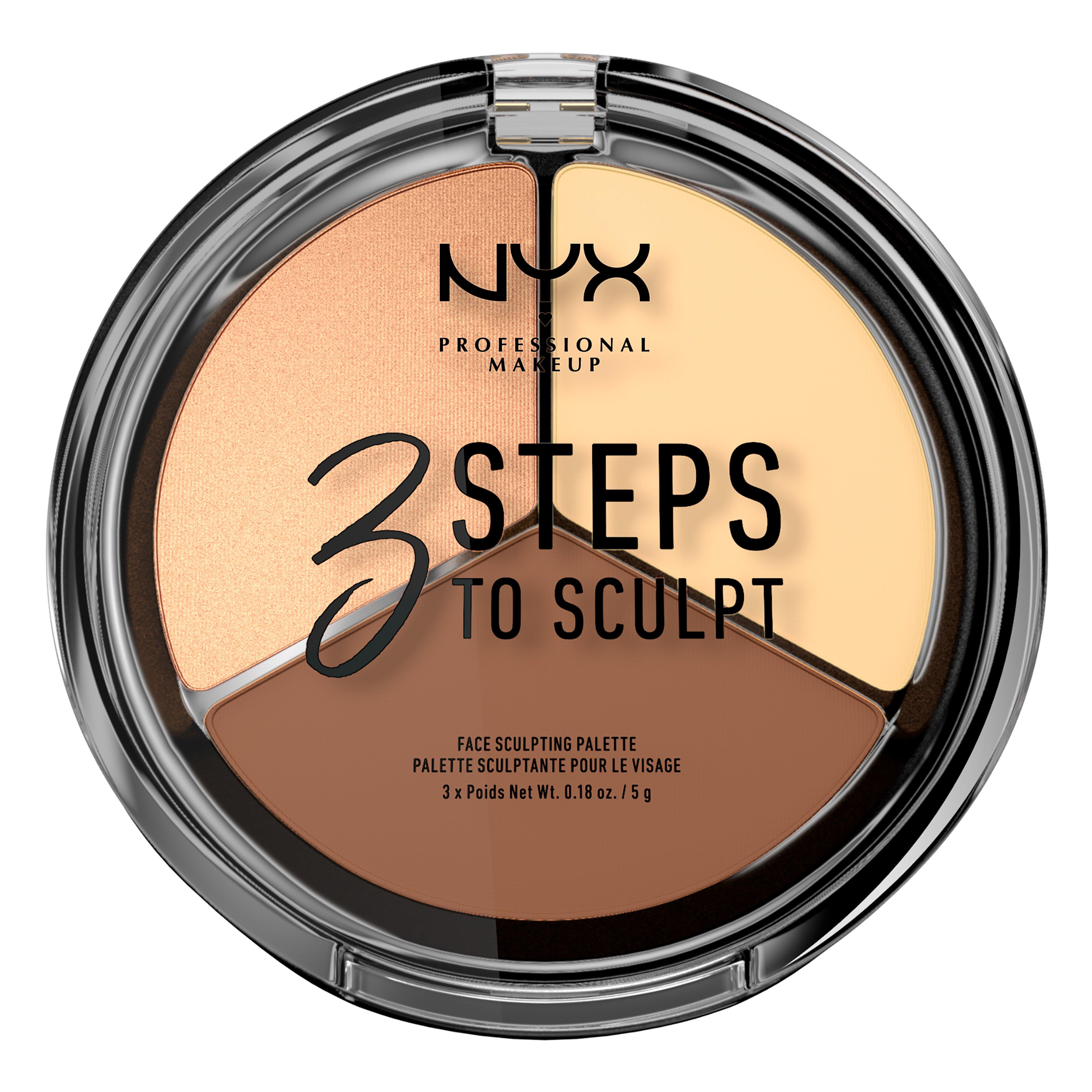 Image of NYX-PROFESSIONAL-MAKEUP 3 Steps To Sculpt Face Sculpting Palette light - g#300/5g